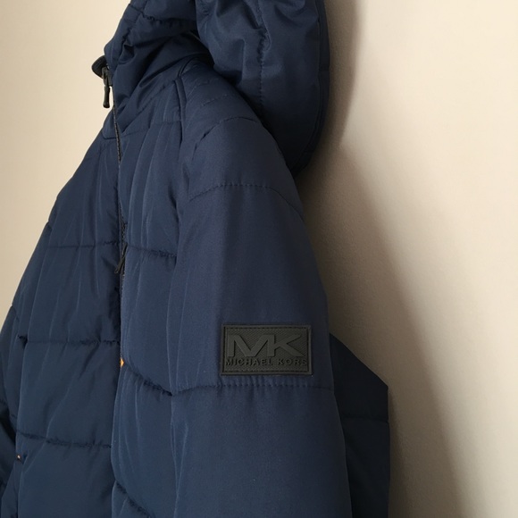 Michael Kors Navy Hooded Puffer Jacket Sz 18/20 - Picture 3 of 8